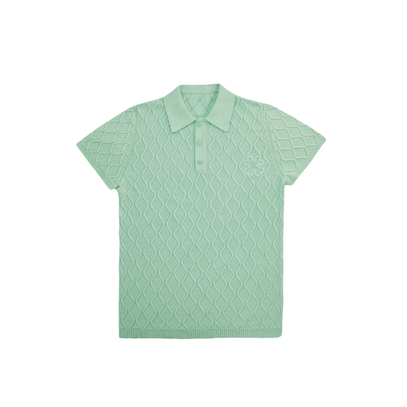 Polo Trèfle en Laine Vert Menthe