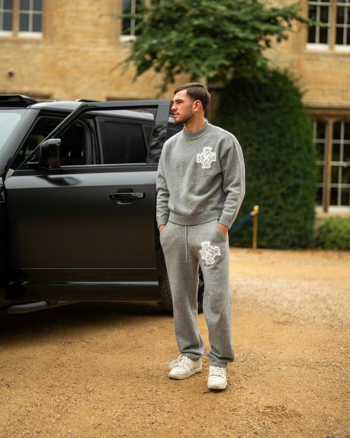 Essential 4M Knitted Joggers - Dove Grey