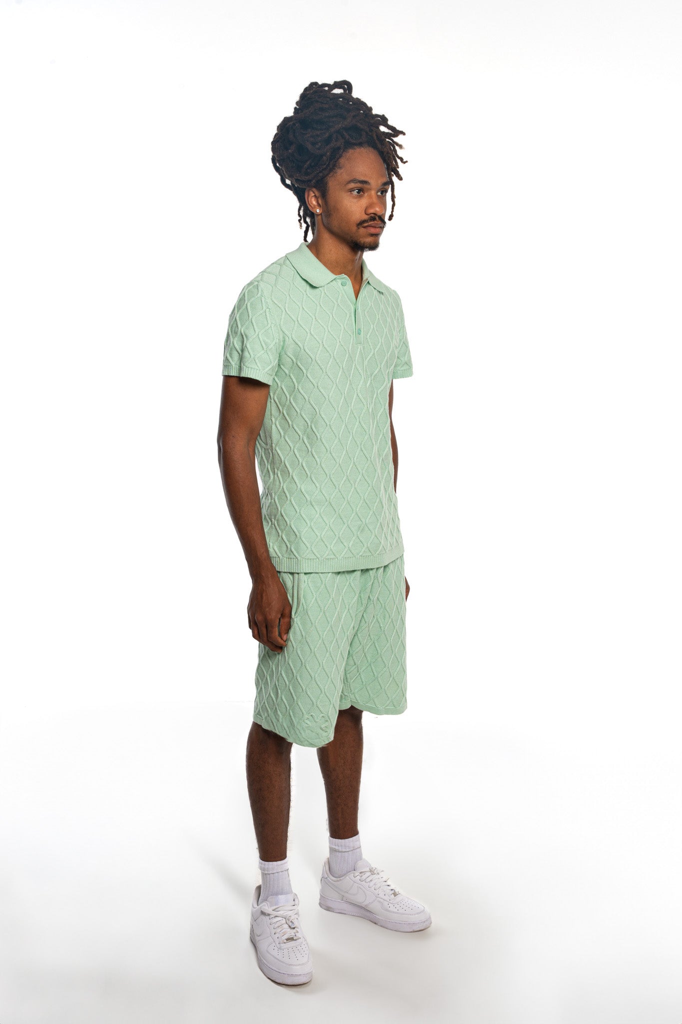 Polo Trèfle en Laine Vert Menthe